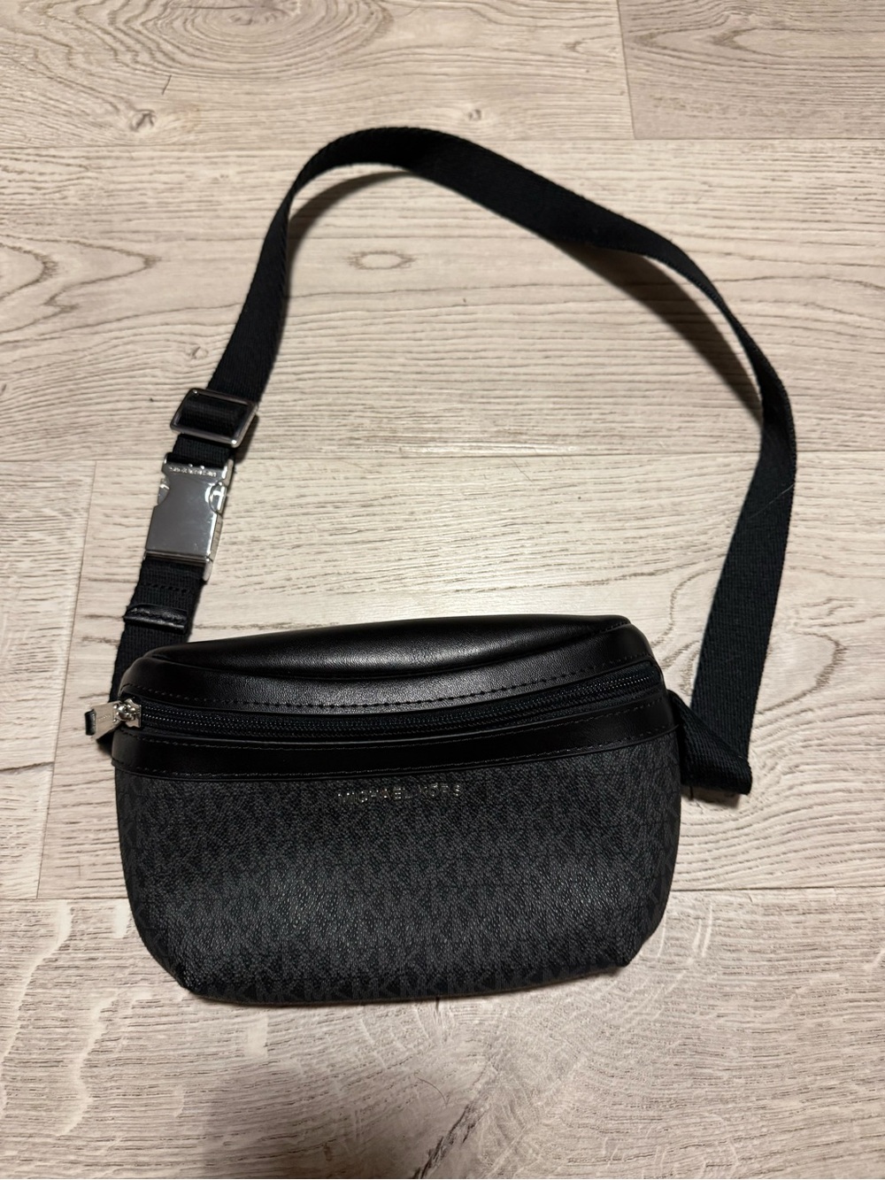 Michael Kors Black Men's Belt Bag with Signature Print